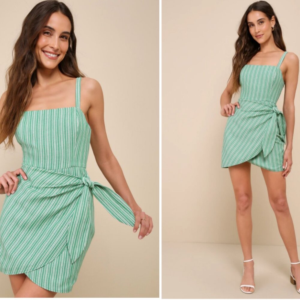 BNWT's Green Striped Mini Dress